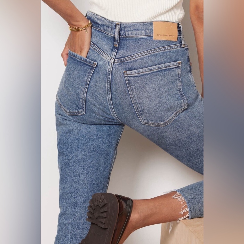 Citizens of Humanity Cropped Isola Raw Hem Premium Vintage Jeans-Size 27 - Picture 4 of 14